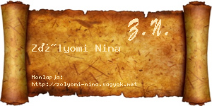 Zólyomi Nina névjegykártya