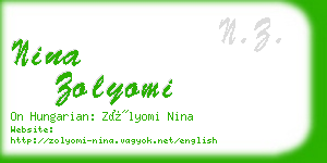nina zolyomi business card
